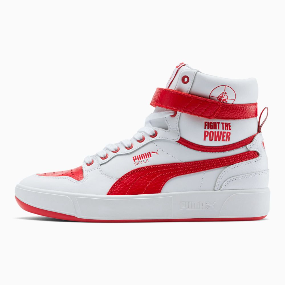 Puma x PUBLIC ENEMY Sky LX Férfi Kosárlabda Cipő - Fehér/Piros ( Hungary - TNAXR6435 )